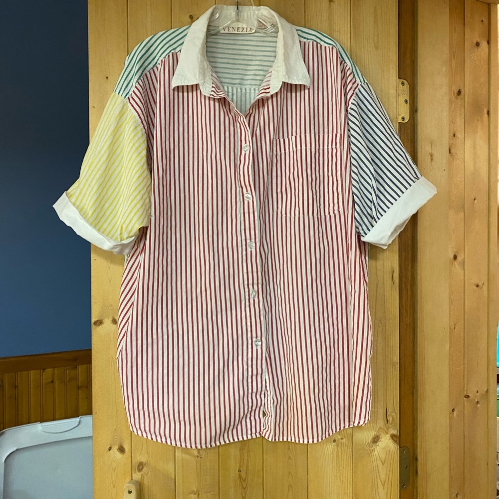 Vintage mens short sleeve button down